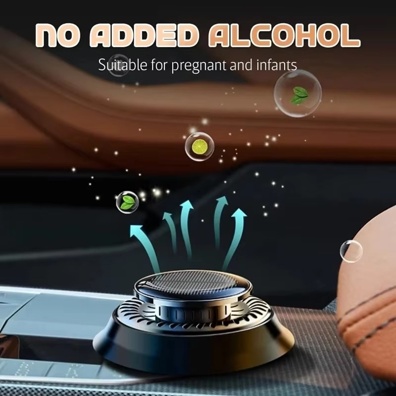 Car Air Freshener, Solar Rotating Car Essential Oil Diffuser, Car Interior Decor Accessories, Odor Eliminator For Car Office Home Car Aromatherapy Car Essential Oil Diffuser Auto Diffuser