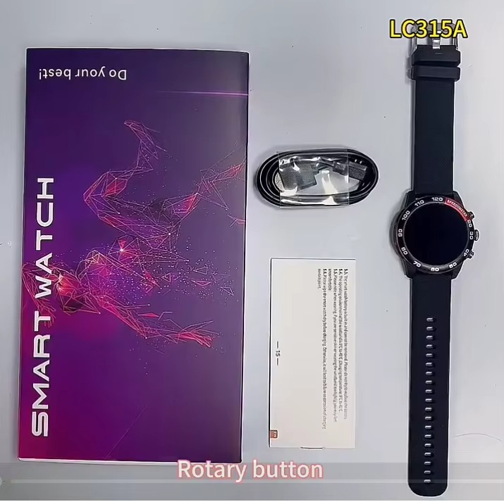 LC315A Smart Watch 1.27'' HD Screen 360*360 BT Calling Heart Rate Blood Pressure Oxygen Monitor IP68 Smartwatch for Youth